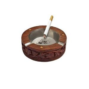 Cenicero hecho a mano de madera de diseño clásico diseño único con Cenicero de madera de trabajo de latón de alta calidad - Product Image 3