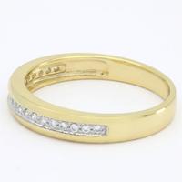 Cincin Berlian Asli Potongan Brilian 0.14ct Berlapis Rhodium Kuning 18K yang Dapat Disesuaikan, Buatan Khusus untuk Wanita, Pasangan, Ulang Tahun, Pertunangan