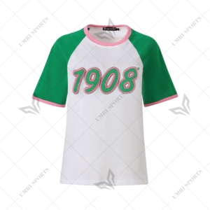 Camiseta AKA personalizada con bonito Logotipo de chenilla 1908 con manga corta americana verde Alph @ Kapp @ Alph @ camisetas 1903 camiseta - Product Image 1
