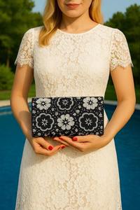 Sac de soirée pour femmes, fait main, exclusif, orné de perles |   Tissu en coton classique artisanal, couleurs mélangées, sérigraphie HUSSAIN - Product Image 6