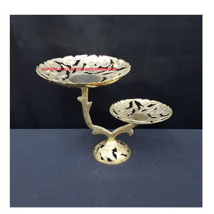 ที่วางแสดงช็อคโกแลตหรือผลไม้งานหัตถกรรมทำจากทองเหลืองทาสีด้วยมือดีไซน์แกะสลักดอกไม้ - Product Image 5