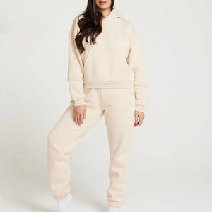 ชุดวอร์มผู้หญิงแบบมีฮู้ด ผ้าฟลีซคอตตอนฟอกสีแบบวินเทจ สำหรับฤดูหนาว สไตล์สตรีทแวร์ ระบายอากาศได้ดี ไม่ยับ คุณภาพสูง ขายส่ง - Product Image 1