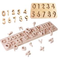 Rompecabezas de Madera Clásico con Letras del Alfabeto, Incluye Letras Minúsculas para el Reconocimiento Temprano de la Lectura y la Práctica de Ortografía