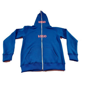 Custom Logo Full Zipper Men's Hoodie Autumn Season Made of Polyester/Cotton Plain Dyed - Product Image 1