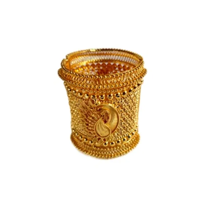 Dernière conception indienne plaqué or 22 carats à la mode Op-enable taille libre 3 "hauteur 1 Pc bracelet pour les fêtes de mariage ensemble de bijoutier