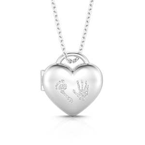 Jeulia Mark of Growth Custom Photo <b>Locket</b> Necklace in <b>Silver</b> with Gold Plated Stainless Steel Diamond and Pearl Accents - Product Image 2