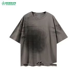 T-shirts pour hommes de qualité supérieure, col rond, coupe ample, polyester/coton, écologiques, séchage rapide, vente en gros d'usine 2025 - Product Image 5