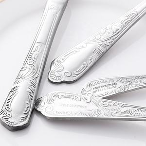 Juego de cubiertos reales chapados en plata más vendidos Diseño grabado en plata Juego de súper cubiertos preciosos reutilizables Regalos de inauguración de la casa - Product Image 5