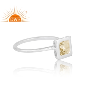 Anillo de piedras preciosas de topacio de limón Natural de plata de ley de diseño de tendencia, joyería personalizada para mujer, regalo para ella - Product Image 4