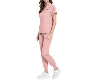 100% algodón elástico Todo Negro 100 algodón Scrubs médico enfermería uniformes mujeres y hombre Scrubs conjuntos 2025 - Product Image 6