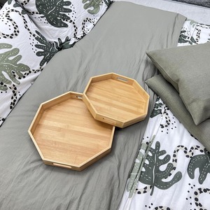 Plateaux en bois de bambou octogone pour la décoration de la cuisine à domicile plateaux de service en bois multifonctionnels au meilleur prix - Product Image 3