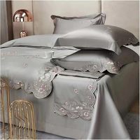 1800TC 100% coton Super qualité luxe literie fleurs housse de couette ensemble plat/drap-housse taies d'oreiller