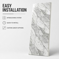 Panneau mural en PVC UV gris marbré fumé blanc, imperméable, revêtement décoratif intérieur