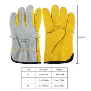 Gants de sécurité industrielle robustes de qualité supérieure en cuir de vachette fendu en peau de mouton Certifié CE CATll Résistance à la chaleur - Product Image 6