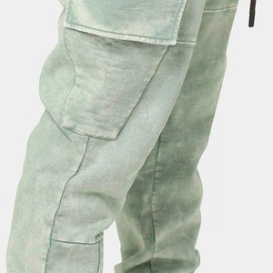 Pantalon de survêtement en toile délavée à l'acide 4XL pour hommes personnalisé pantalon de survêtement ample en éponge française de style décontracté pour hommes - Product Image 6