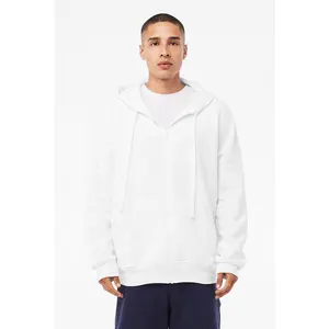 Preço de atacado Bella Canvas Branco 3759 UNISEX ESPONJA FLEECE DTM FULL ZIP HOODIE 52% Airlume Penteado Anel-fiado Algodão 48% Poli