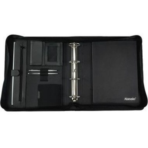 Alassio AREZZO Leather Imitation Schreibmappe File <b>Folder</b> in Black Dimensions 30 X 36 X 6 cm (B X H X T) - Product Image 1