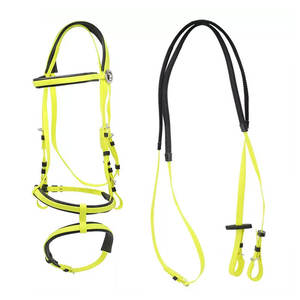 Produits équestres résistants d'équitation Brides en cuir de course de chevaux de couleur noire Produits Offre Spéciale - Product Image 4