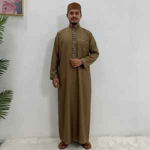 Thobe musulman de haute qualité personnalisé pour hommes, nouveau design, couleur, prix de gros, thobe musulman pour hommes - Product Image 6