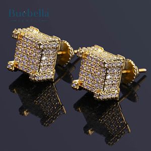 Gran oferta S925 plata esterlina 14K oro Moissanite diamante Iced pavimentado diamante Stud pendiente para hombres joyería de Hip Hop - Product Image 2