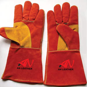 Guantes de Soldadura de Cuero Antiestáticos, Transpirables, Resistentes a Químicos, Texturizados, 12 oz de Grosor, 12 Pulgadas, Sin Silicona, Sin Polvo - Product Image 4