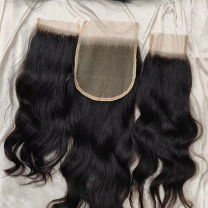 Vente en gros de cheveux bruts alignés sur les cuticules 100 cheveux humains vierges vison cheveux brésiliens raides 3 faisceaux avec fermeture en dentelle 5X5 6X6 - Product Image 1