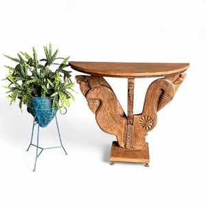 Handmade <b>Rustic</b> Wooden <b>Console</b> with Mirrored Feature Solid Wood Living Room Furniture with Storage for Home Hotel Decoration - Product Image 1