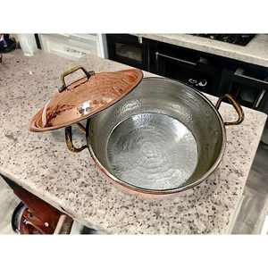 Pot de service en cuivre écologique de haute qualité Top vente du fabricant indien ustensiles de cuisine pour plat de riz - Product Image 4