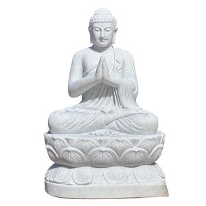 งานแกะสลักพระพุทธรูปทำจากหินอ่อนสีขาวบริสุทธิ์ สำหรับตกแต่งวัดและบูชาที่บ้าน รับผลิตแบบ OEM ODM - Product Image 1