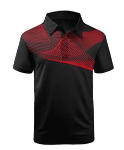Polos personnalisés avec logo OEM à séchage rapide 92 polyester 8 élasthanne polo de golf boutonné à manches courtes polos de golf Performance pour hommes - Product Image 3