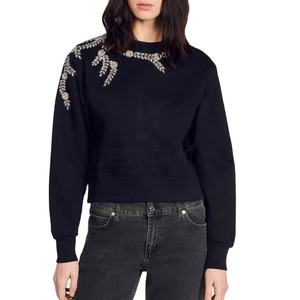 Las sudaderas ofrecen un nuevo estilo y un encanto brillante en sudaderas con diamantes de imitación para mujer - Product Image 1