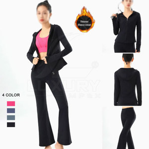 Chándal acampanado de estilo llamativo para mujer, tela de punto informal para mujeres activas en movimiento en invierno - Product Image 2