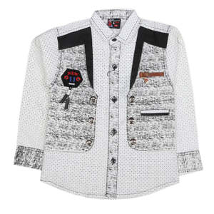 Chemise décontractée à manches longues pour garçons - Blanc - Product Image 1