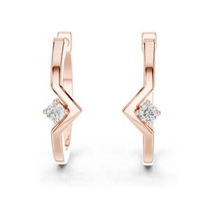 Boucles d'oreilles créoles en diamant de laboratoire 0,04 CT, Moissanite VVS-VS-EF, Or 18 carats, 14 carats, 10 carats et Argent 925, Or rose, Or jaune, Or blanc - Product Image 2
