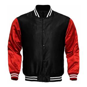 Comprar amarillo negro Vintage satén Varsity bombardero cortavientos ajuste personalizado ligero prendas de vestir exteriores chaqueta para los hombres - Product Image 6