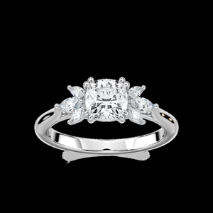 Bague de fiançailles en diamant de laboratoire taille coussin de 2,30 carats, certifiée IGI, or massif 14 carats, solitaire classique, bague de mariée pour femme - Product Image 1