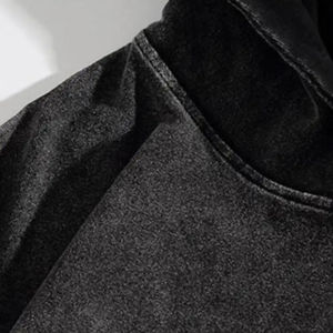 Automne hommes haute qualité à capuche 100% coton polaire cravate-teinture en détresse broderie Patch solide Anti-rides séchage rapide respirant - Product Image 3