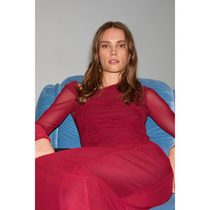 Blusa de Tul con Detalle de Cuello Asimétrico y Tela Elástica para Mujer, Marca GRIMELANGE URYEY - Product Image 3