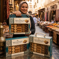 Boîte en papier personnalisée AT PACK pour les douceurs arabes, facile à transporter, emballage cadeau pour baklava, dattes, desserts, avec poignée