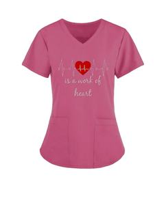 2025 último impreso cuello en V suave médico Scrubs Hospital impreso Scrubs uniforme de enfermera Unisex impreso flor clínica uniforme mujeres - Product Image 4