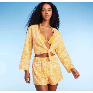 Shade & Shore Top arancione XL da donna con accessorio per costume da bagno con laccetti sul davanti - Product Image 1