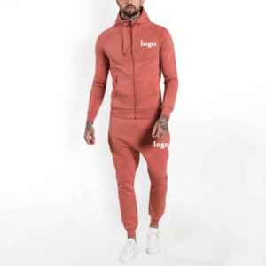 Conjunto de chándal personalizado, conjunto de pantalones de chándal y sudadera con capucha para hombre con logotipo de alta calidad, conjunto de pantalones de chándal de algodón y sudadera con cremallera - Product Image 2