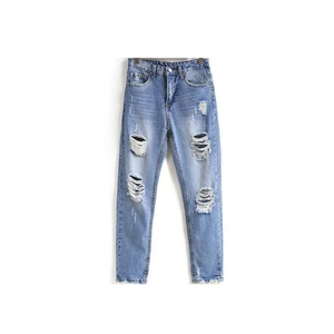 Pantalones Vaqueros de Mezclilla para Hombre, Cintura Media, Algodón Transpirable, Corte Recto Informal, Rotos, con Cierre y Logotipo, Moda de Invierno - Product Image 5