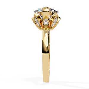 IGI certificado 14K oro amarillo lujo joyería nupcial regalo redondo brillante laboratorio crecido anillo de diamante con claridad DE VVSVS - Product Image 5