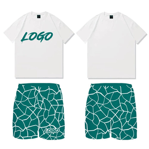 Custom Cotton <b>Tshirts</b> and Sublimation Print Mesh Shorts Men Casual Two Piece Shorts Set Fashion Tracksuit for Men - Product Image 6