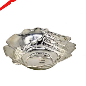 Tazón de servir de aluminio y metal con diseño de hojas decorativas de mesa para restaurante y bar de hotel - Product Image 4