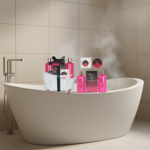 Set per la Cura della Pelle Glisten & Glow, Crema per il Corpo in Confezione Vasca da Bagno Rosa - Product Image 3