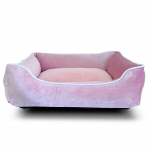 Cama de lujo para perros de terciopelo gris, suave y acolchada, con laterales de apoyo, diseño elegante para perros pequeños y medianos. - Product Image 3