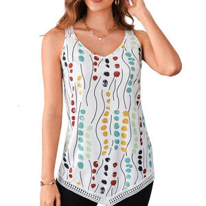 Camisetas sin mangas de diseño casual OEM con técnica de sublimación lavada, de buena calidad, hechas a medida, para mujer, transpirables, para verano. - Product Image 4
