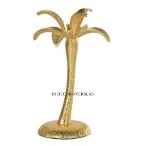 Black Color Powder Coated And <b>Gold</b> Plated Palm Tree Designer Luxurious Quality Metal Made Set Of 2 <b>Candle</b> <b>Stick</b> Holder Supplies - Product Image 3